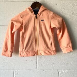 Nike Dri-Fit Orange Zip Up Hooded Jacket Kids Toddler 4T